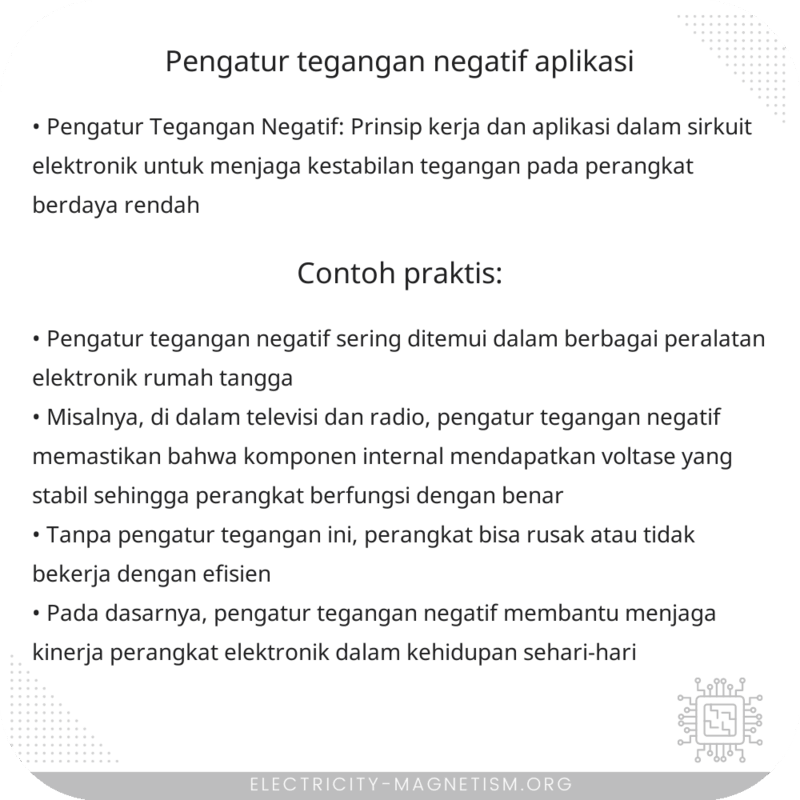 Pengatur Tegangan Negatif | Aplikasi