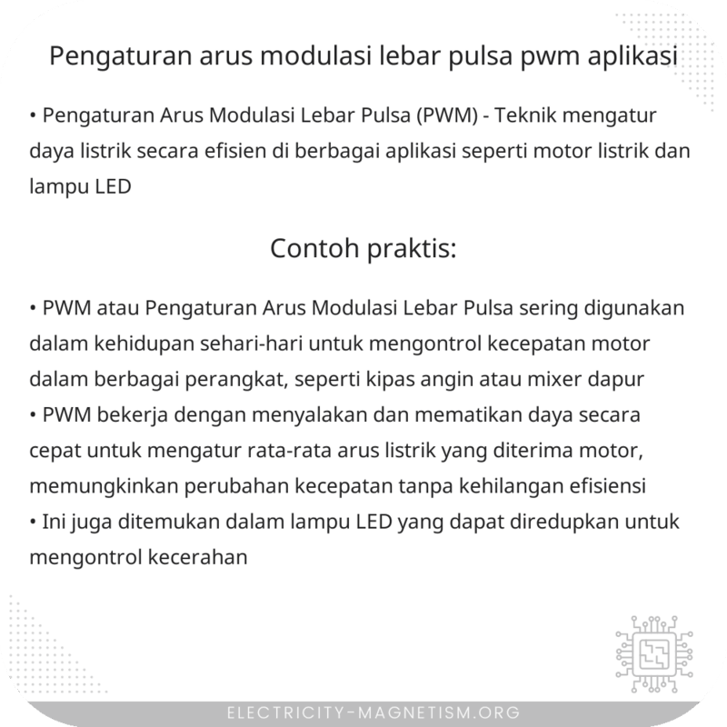 Pengaturan Arus Modulasi Lebar Pulsa (PWM) | Aplikasi