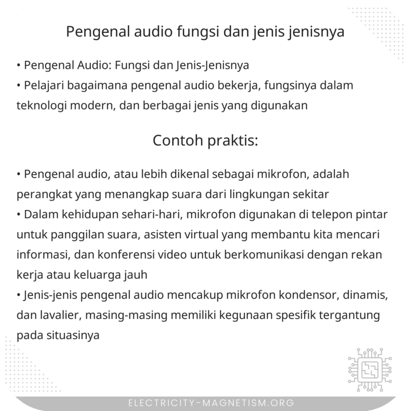 Pengenal Audio | Fungsi dan Jenis-Jenisnya