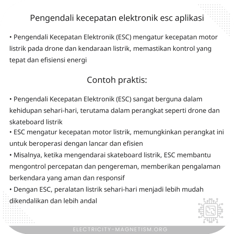 Pengendali Kecepatan Elektronik (ESC) | Aplikasi