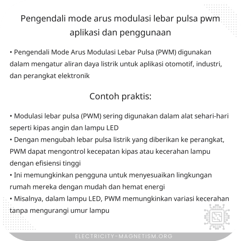 Pengendali Mode Arus Modulasi Lebar Pulsa (PWM) | Aplikasi dan Penggunaan