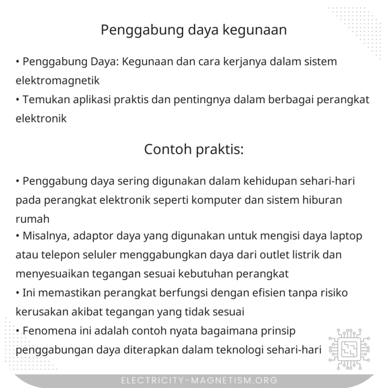 Penggabung Daya | Kegunaan
