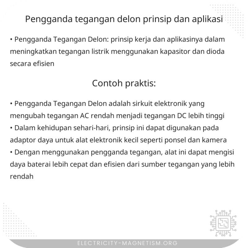 Pengganda Tegangan Delon | Prinsip dan Aplikasi