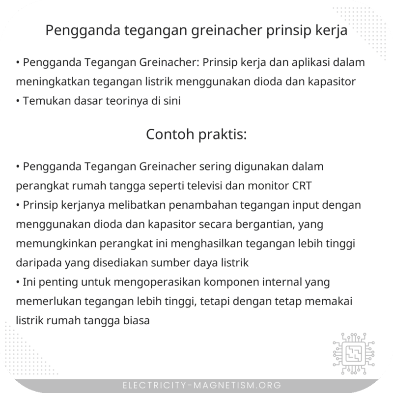 Pengganda Tegangan Greinacher | Prinsip Kerja