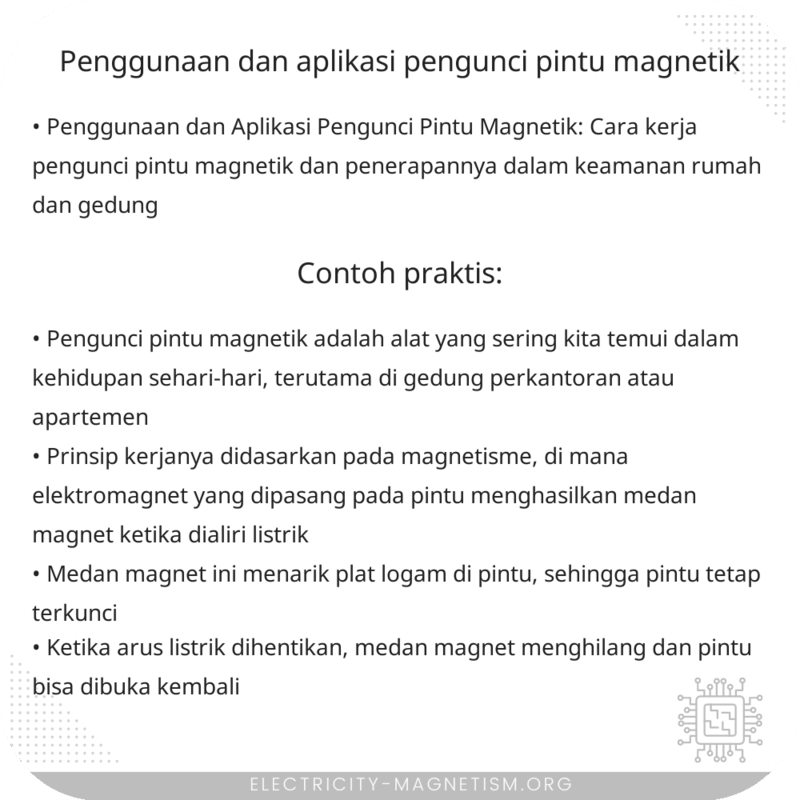 Penggunaan dan Aplikasi Pengunci Pintu Magnetik