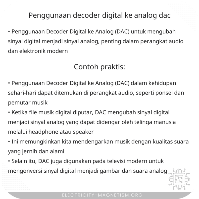 Penggunaan Decoder Digital ke Analog (DAC)