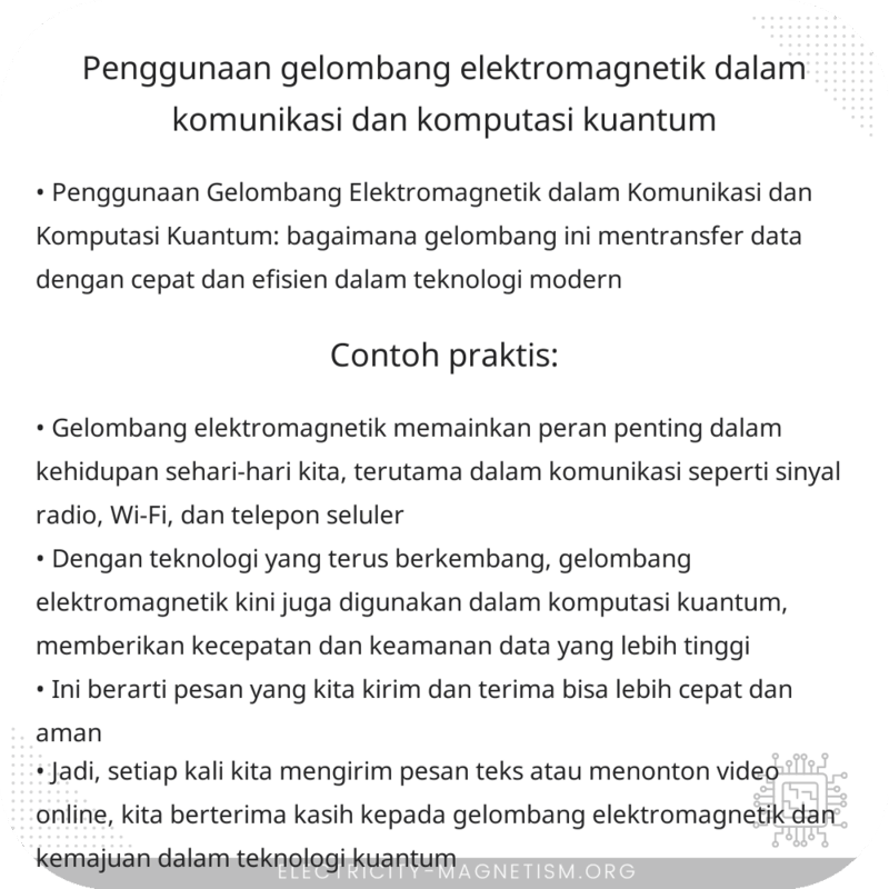 Penggunaan Gelombang Elektromagnetik dalam Komunikasi dan Komputasi Kuantum