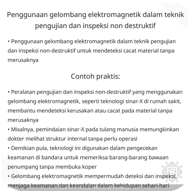 Penggunaan Gelombang Elektromagnetik dalam Teknik Pengujian dan Inspeksi Non-Destruktif