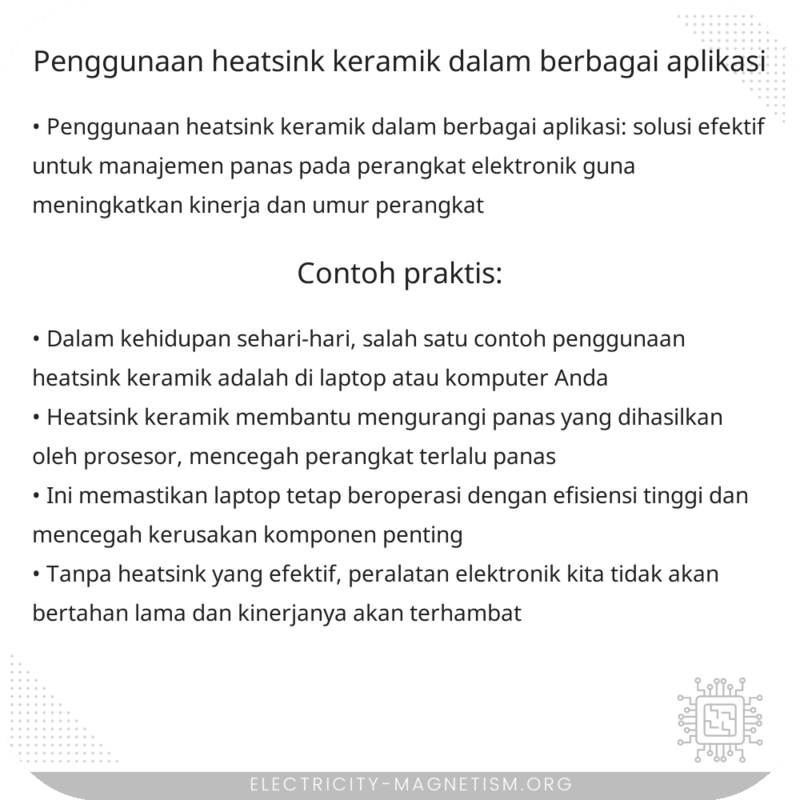 Penggunaan Heatsink Keramik dalam Berbagai Aplikasi