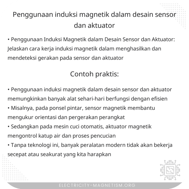 Penggunaan Induksi Magnetik dalam Desain Sensor dan Aktuator