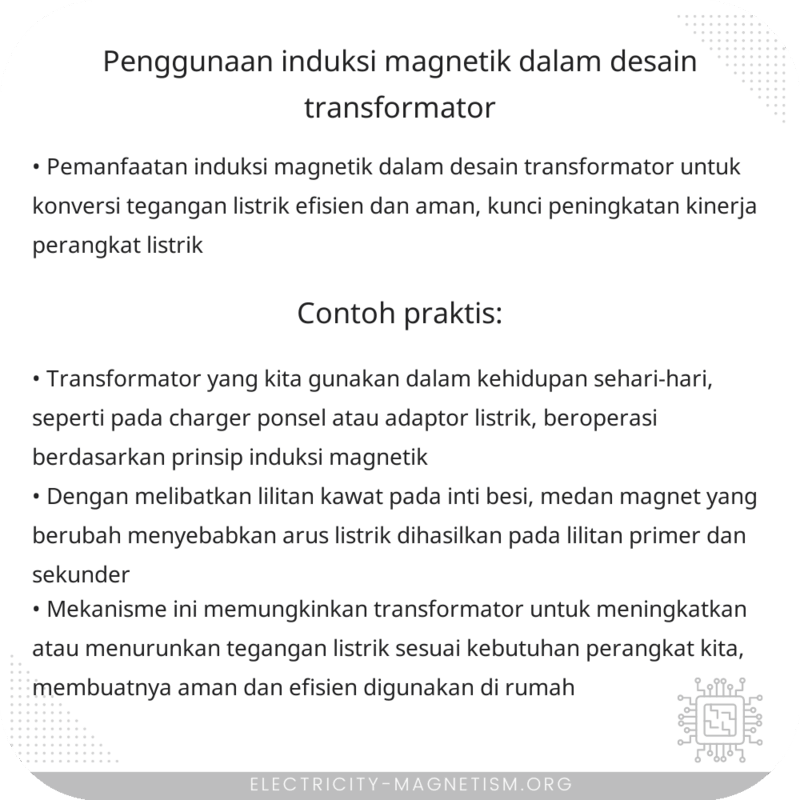 Penggunaan Induksi Magnetik dalam Desain Transformator