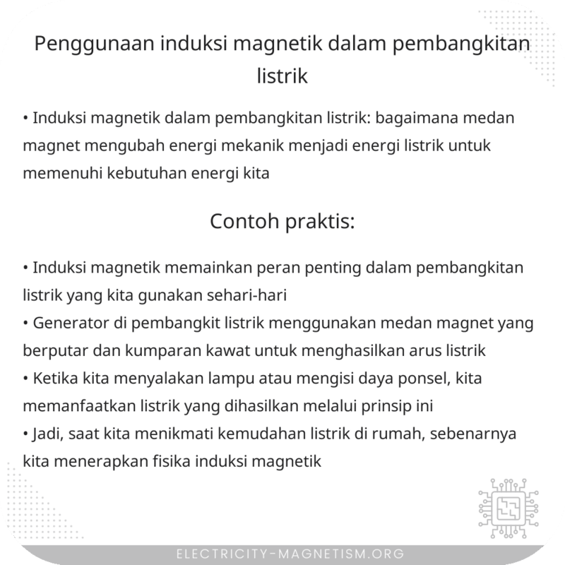 Penggunaan Induksi Magnetik dalam Pembangkitan Listrik