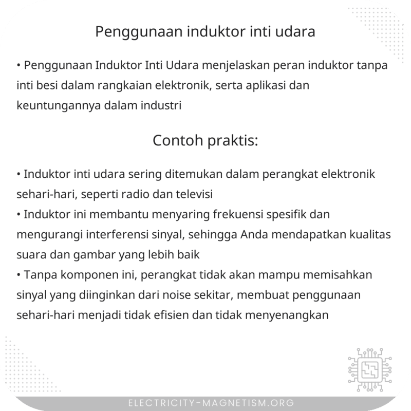 Penggunaan Induktor Inti Udara