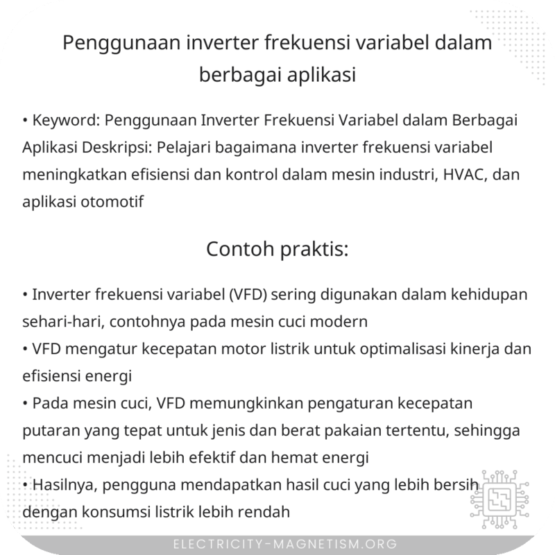 Penggunaan Inverter Frekuensi Variabel dalam Berbagai Aplikasi