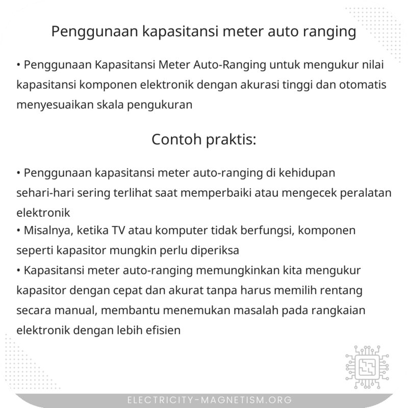 Penggunaan Kapasitansi Meter Auto-Ranging