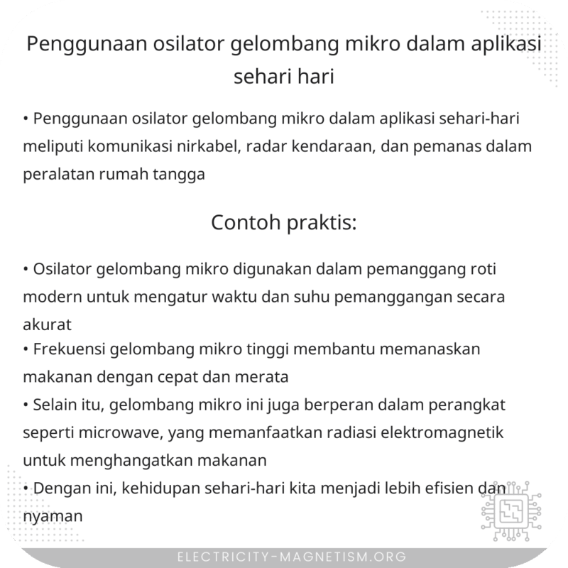Penggunaan Osilator Gelombang Mikro dalam Aplikasi Sehari-hari