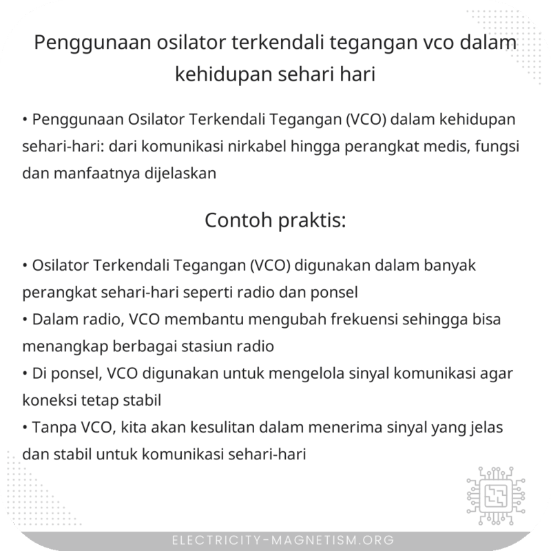 Penggunaan Osilator Terkendali Tegangan (VCO) dalam Kehidupan Sehari-hari
