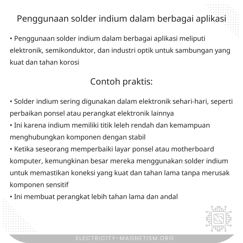 Penggunaan Solder Indium dalam Berbagai Aplikasi