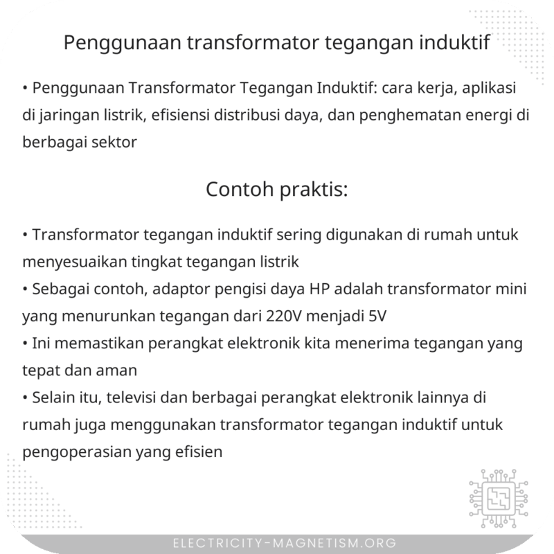 Penggunaan Transformator Tegangan Induktif