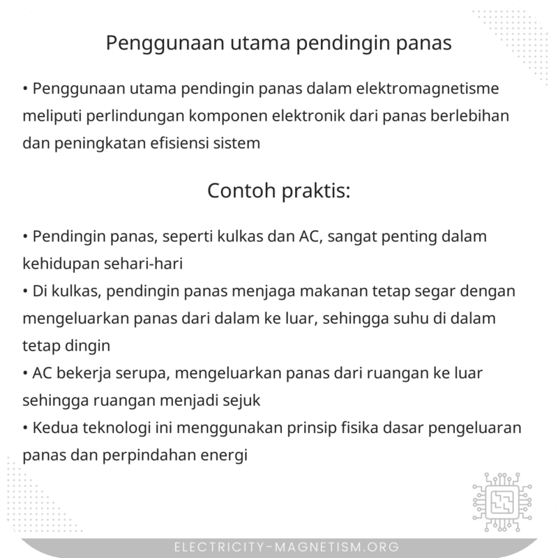 Penggunaan Utama Pendingin Panas