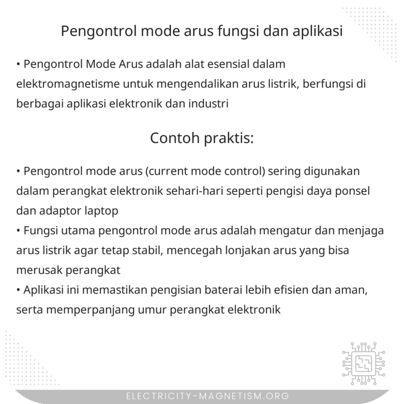 Pengontrol Mode Arus | Fungsi dan Aplikasi
