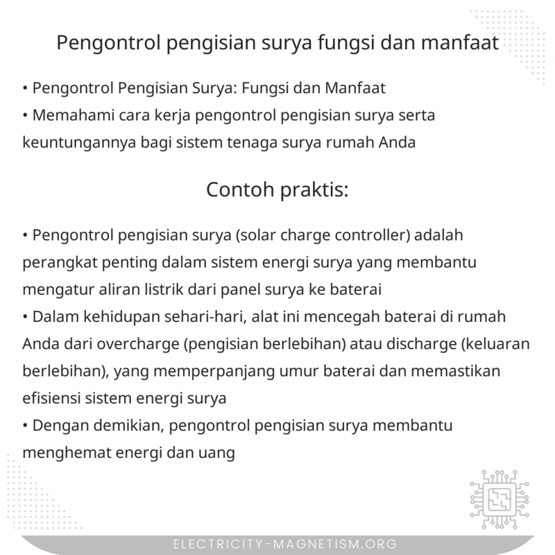 Pengontrol Pengisian Surya | Fungsi dan Manfaat