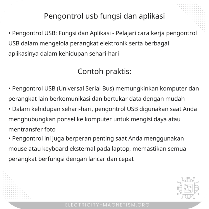 Pengontrol USB | Fungsi dan Aplikasi