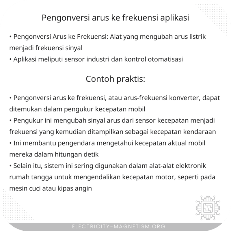 Pengonversi Arus ke Frekuensi | Aplikasi