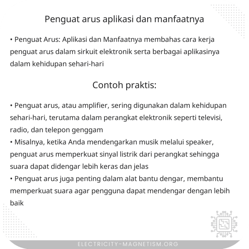 Penguat Arus: Aplikasi dan Manfaatnya