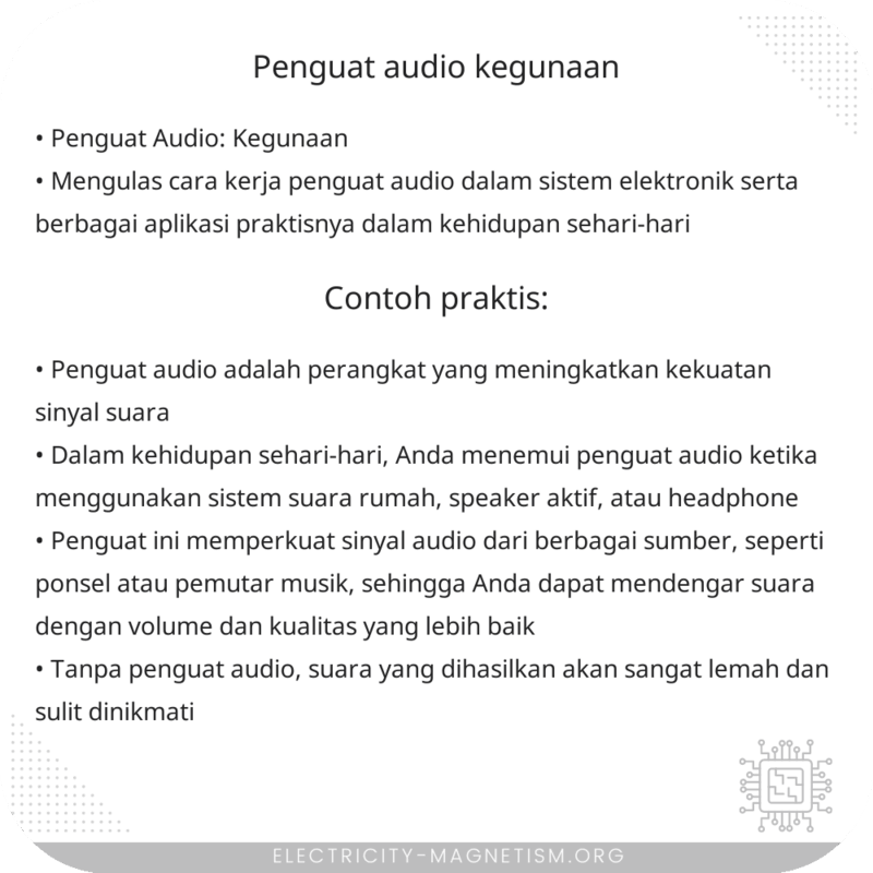 Penguat Audio | Kegunaan
