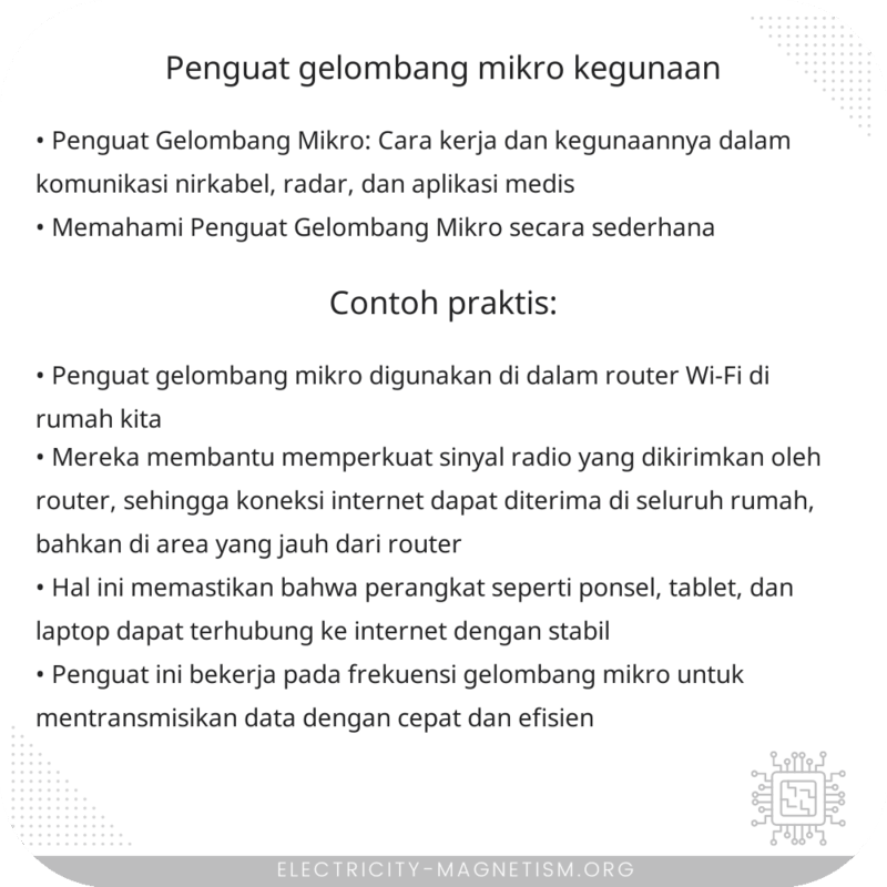 Penguat Gelombang Mikro | Kegunaan