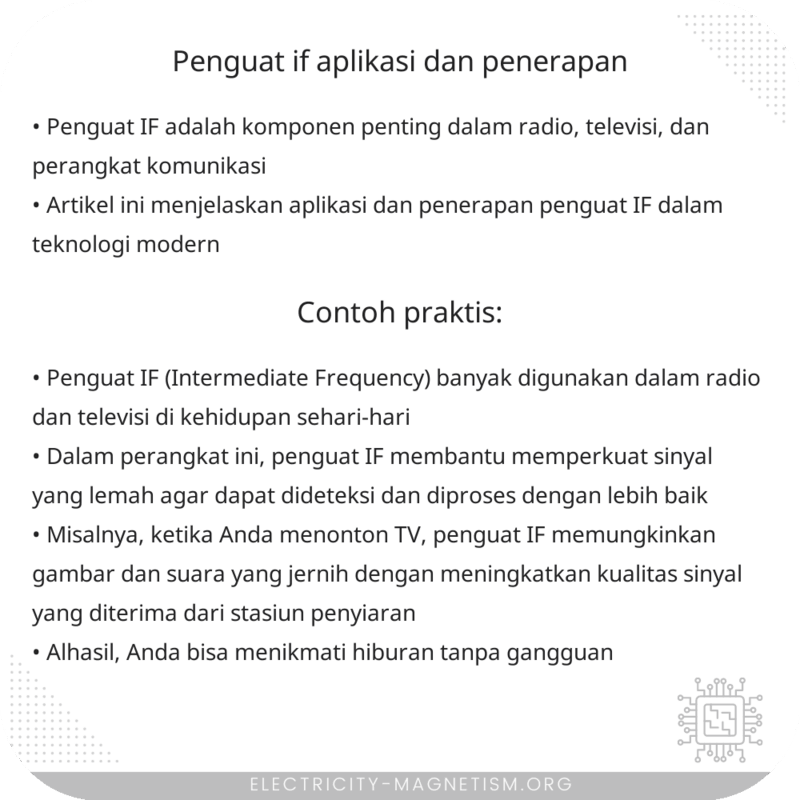 Penguat IF | Aplikasi dan Penerapan