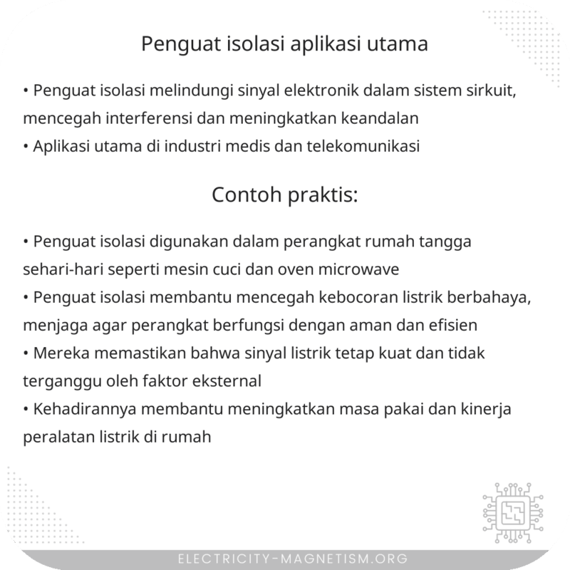 Penguat Isolasi | Aplikasi Utama