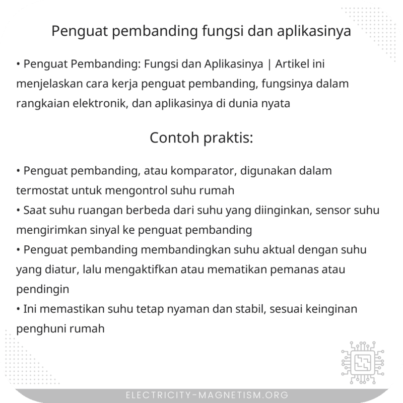 Penguat Pembanding | Fungsi dan Aplikasinya