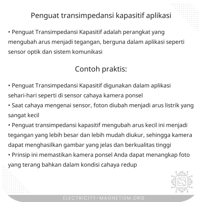 Penguat Transimpedansi Kapasitif | Aplikasi