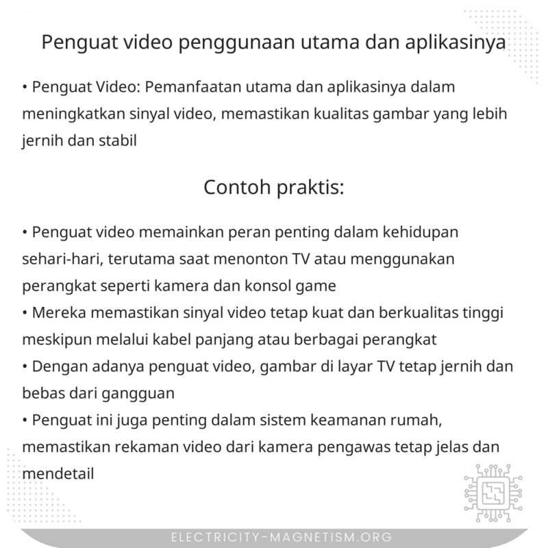 Penguat Video | Penggunaan Utama dan Aplikasinya