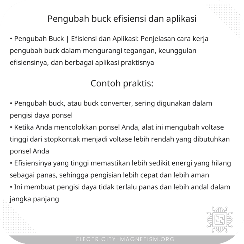 Pengubah Buck | Efisiensi dan Aplikasi