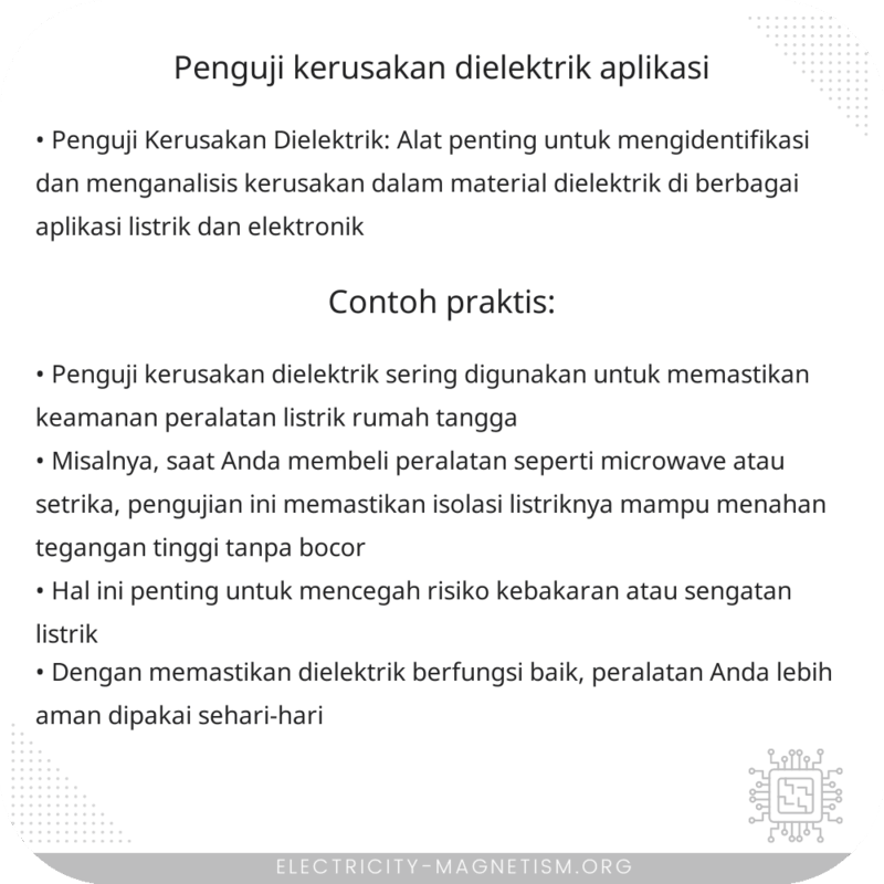 Penguji Kerusakan Dielektrik | Aplikasi