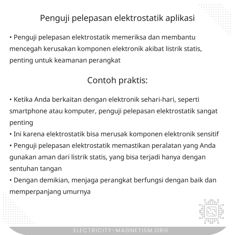 Penguji Pelepasan Elektrostatik | Aplikasi