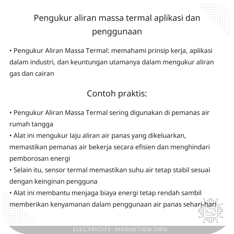 Pengukur Aliran Massa Termal | Aplikasi dan Penggunaan