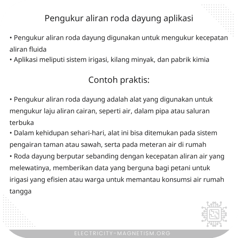Pengukur Aliran Roda Dayung | Aplikasi