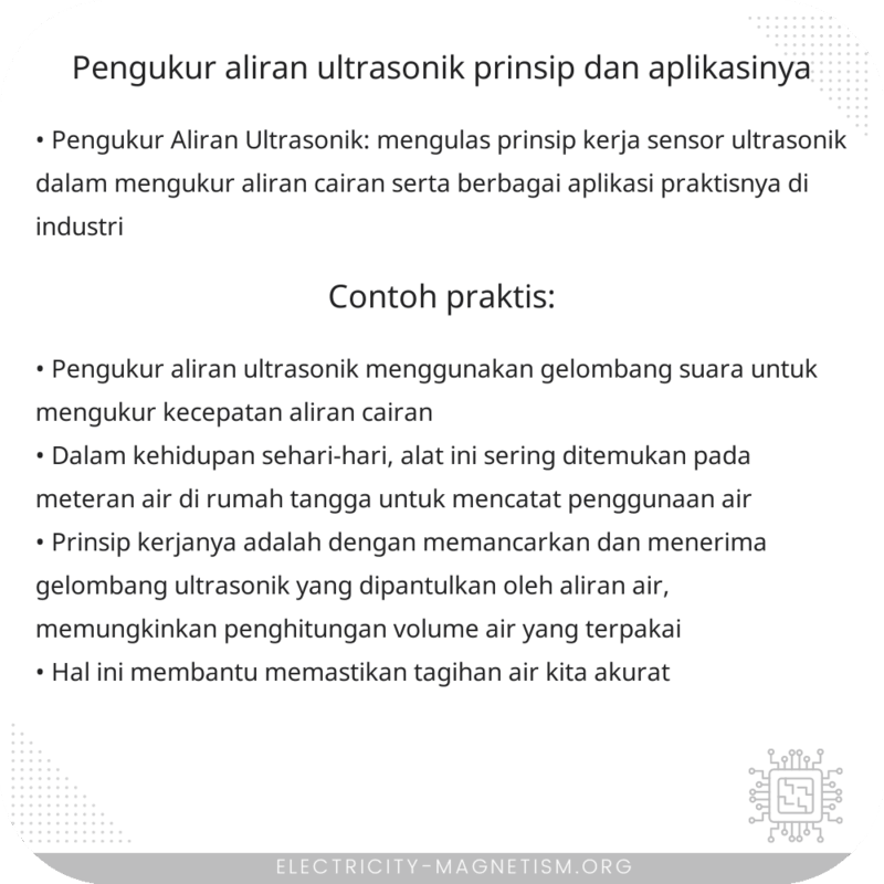 Pengukur Aliran Ultrasonik | Prinsip dan Aplikasinya