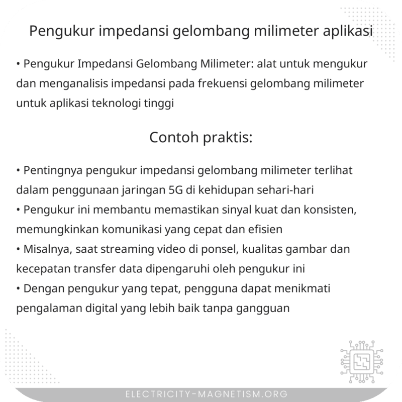 Pengukur Impedansi Gelombang Milimeter | Aplikasi