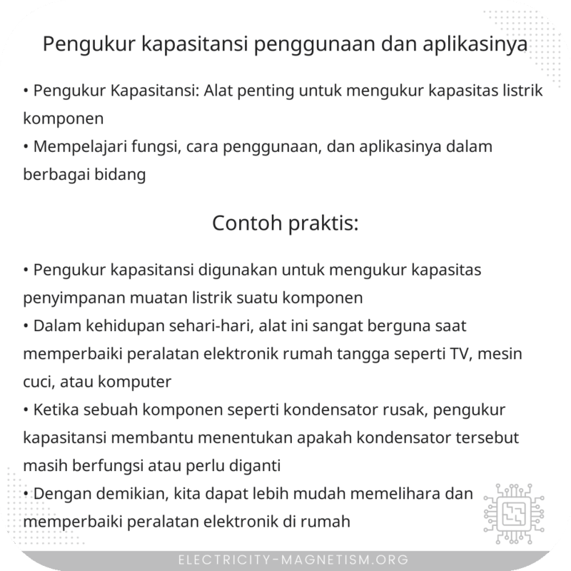 Pengukur Kapasitansi | Penggunaan dan Aplikasinya