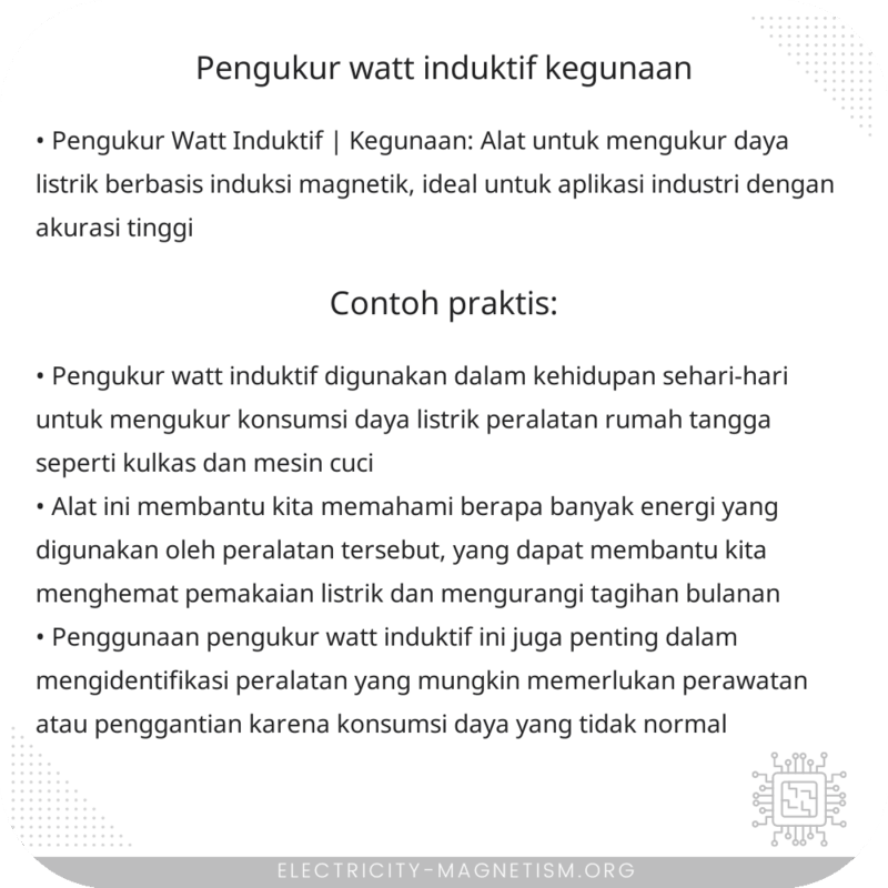 Pengukur Watt Induktif | Kegunaan
