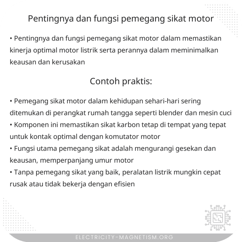 Pentingnya dan Fungsi Pemegang Sikat Motor