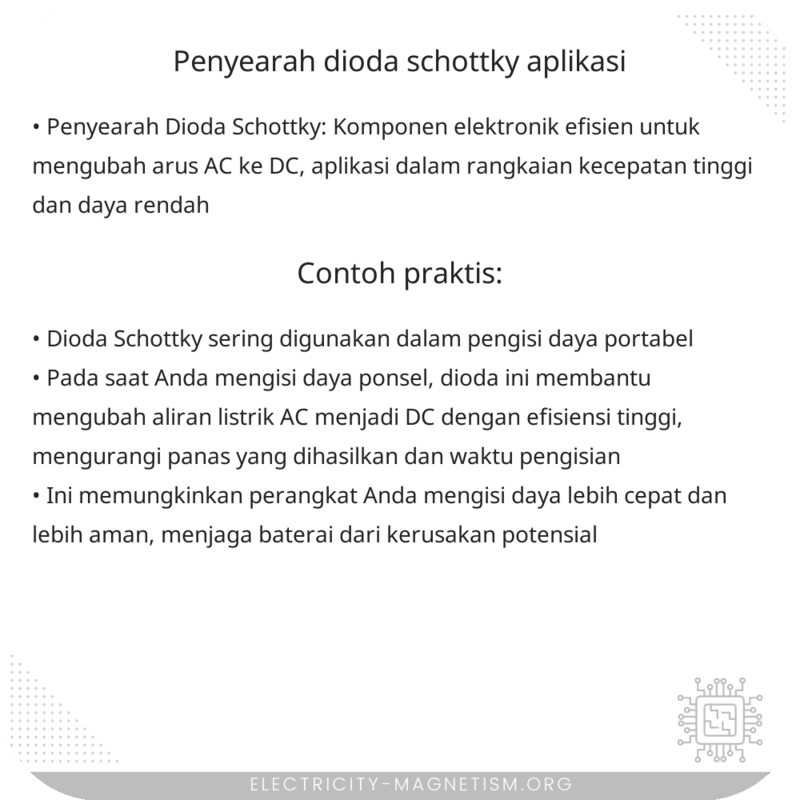 Penyearah Dioda Schottky | Aplikasi