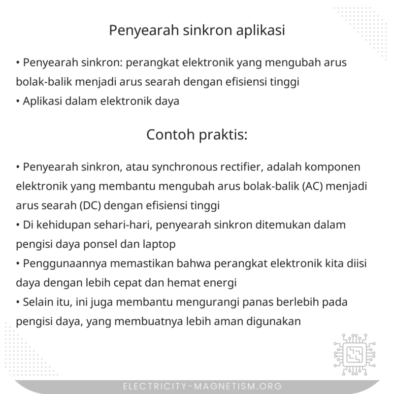 Penyearah Sinkron | Aplikasi