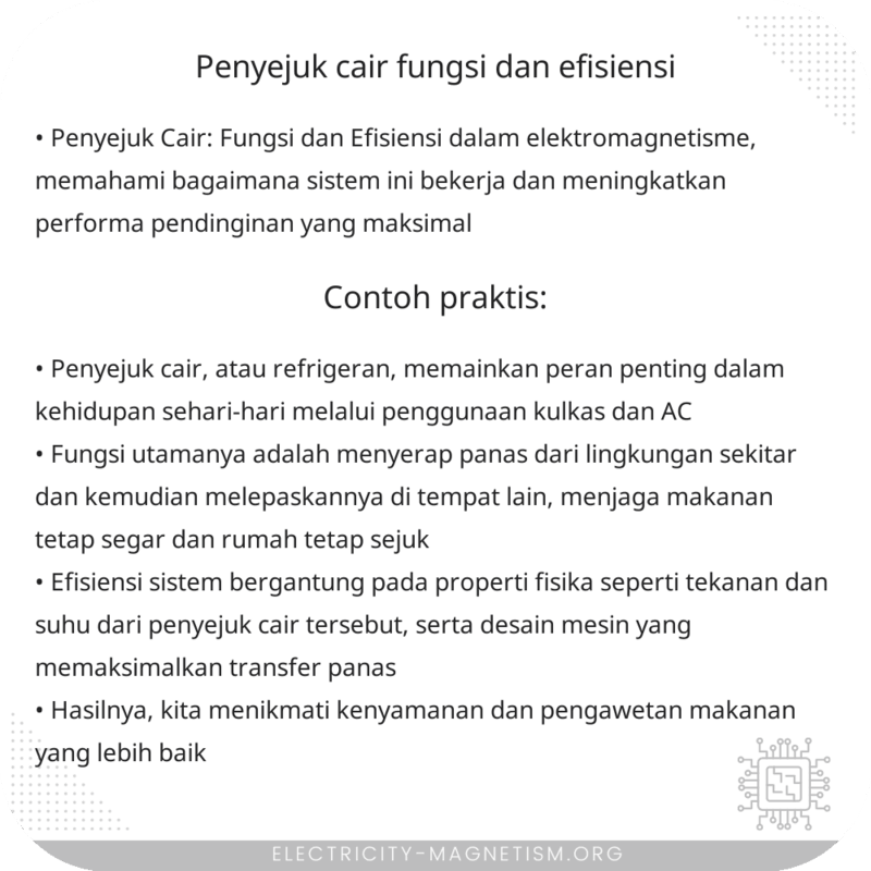 Penyejuk Cair | Fungsi dan Efisiensi