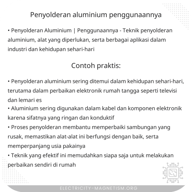 Penyolderan Aluminium | Penggunaannya